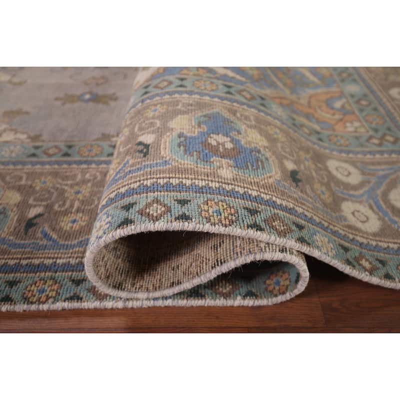 Gray Tabriz Persian Vintage Area Rug Handmade Traditional Wool Carpet - 8'5"x 11'2"