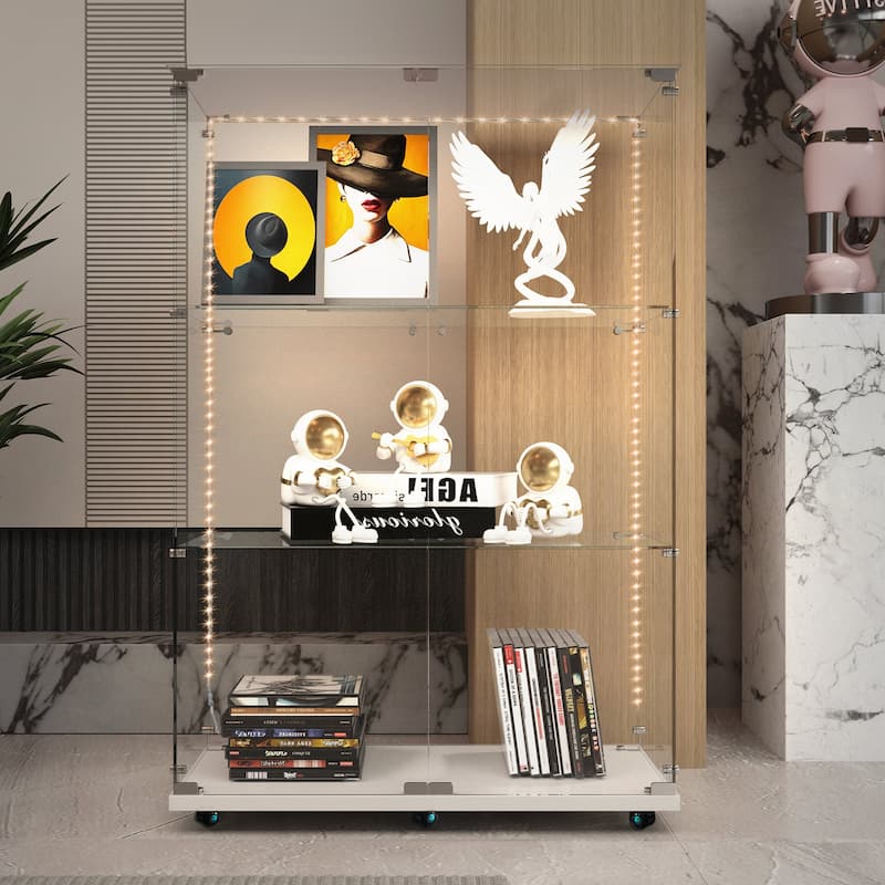 Tempered Glass Display Cabinet for Living Room