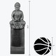 preview thumbnail 9 of 7, Grey Resin Meditating Buddha on Column Patio Fountain with LED Lights