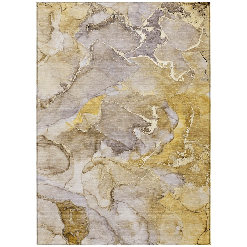 Machine Washable Indoor/ Outdoor Chantille Watercolor Rug