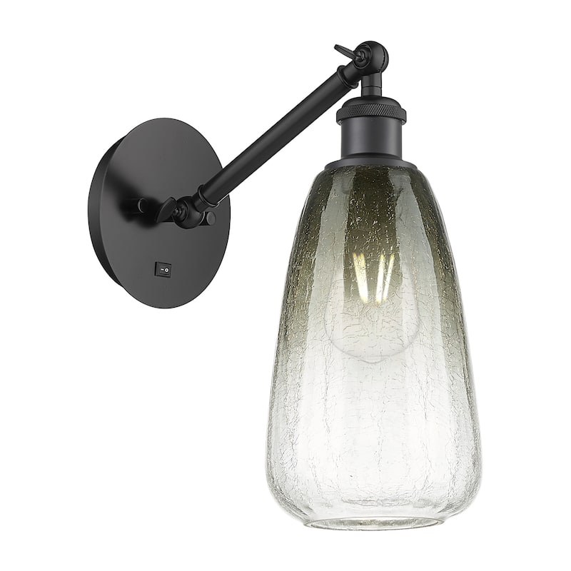 Innovations Lighting 317-1W-13-6 Brookhaven Almond Sconce Brookhaven - Matte Black / Slate