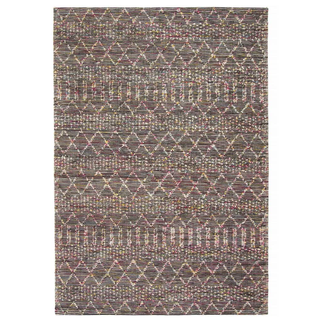 ECARPETGALLERY Braid weave Sienna Black Wool Rug - 5'2 x 7'6