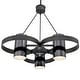preview thumbnail 2 of 3, Westinghouse Lighting Exton Three-Light Indoor Chandelier, Distressed Aluminum Finish with Gun Metal Shades
