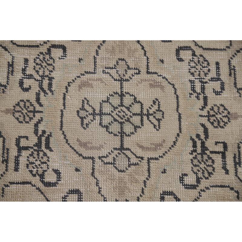 Hand Knotted Oriental 100% Wool Carpet Traditional Floral Beige & Ivories Tabriz Area Rug - 12' 4'' X 9' 4''