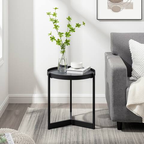 Middlebrook Designs Contemporary Smoked Glass-Top Side Table