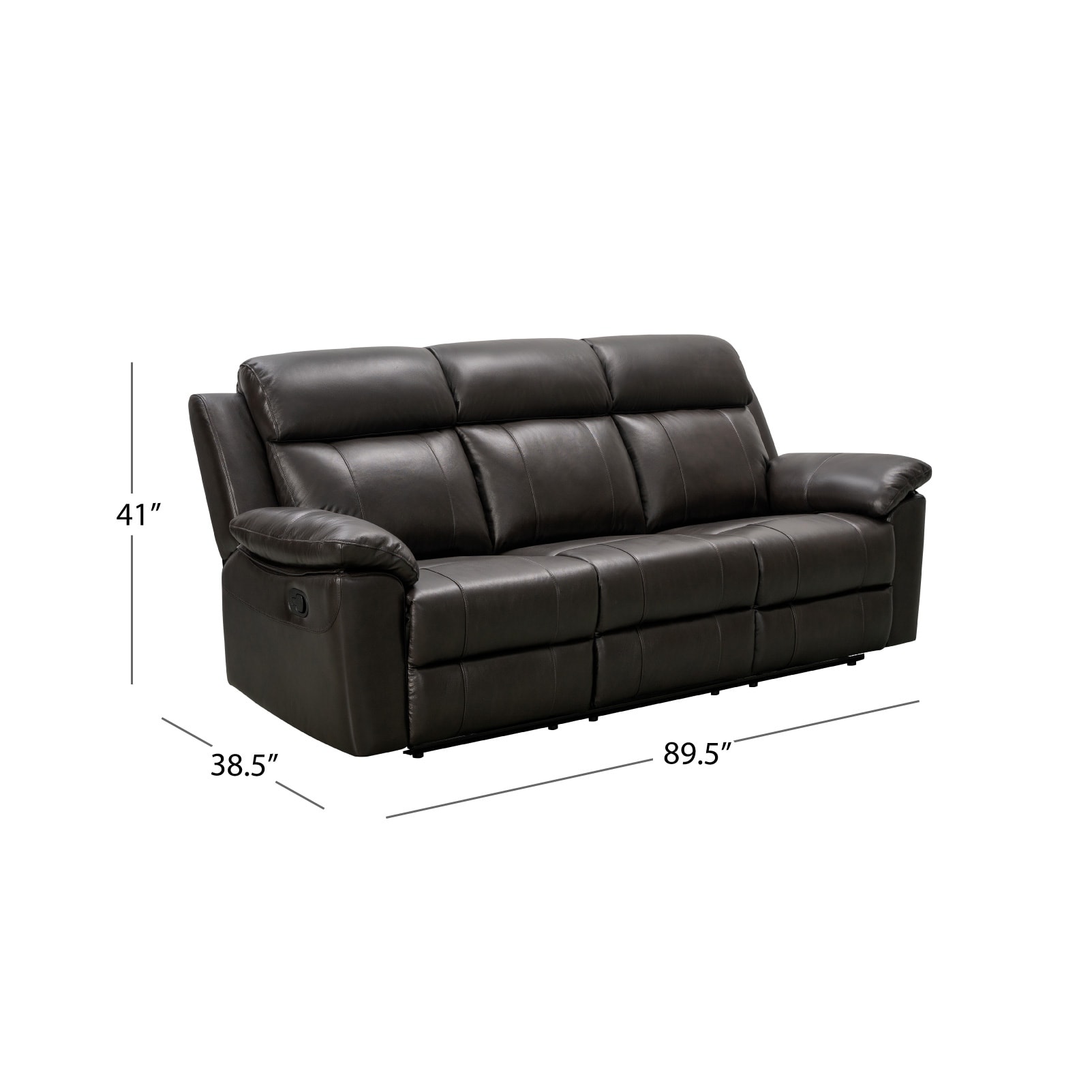 Abbyson braylen top 2025 grain leather reclining sofa