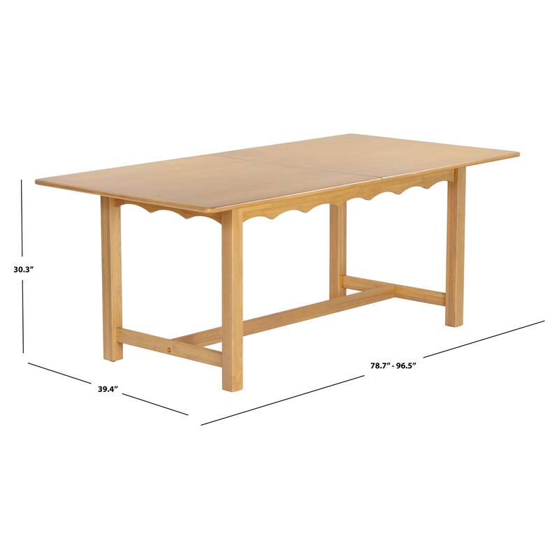 SAFAVIEH Couture Rhylee Extendable Rectangular Dining Table - 79"W x 39"D x 30"H
