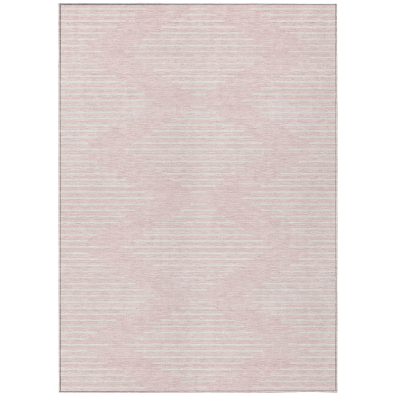 Machine Washable Indoor/ Outdoor Modern Stripe Chantille Rug