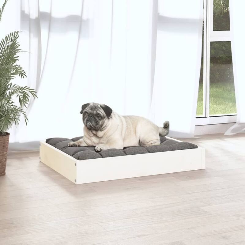 vidaXL Dog Bed Dog Sofa Bed Pet Couch Seat with Wooden Frame Solid Wood Pine - 24.2" x 19.3" x 3.5"