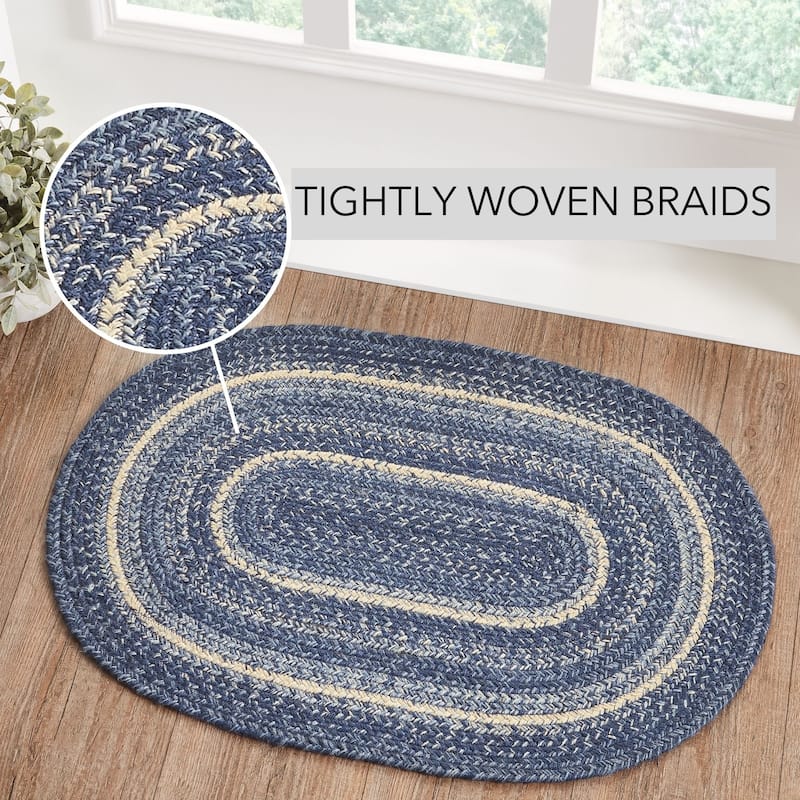 Great Falls Blue Jute Rug Oval w/ Pad 20x30 - 20x30