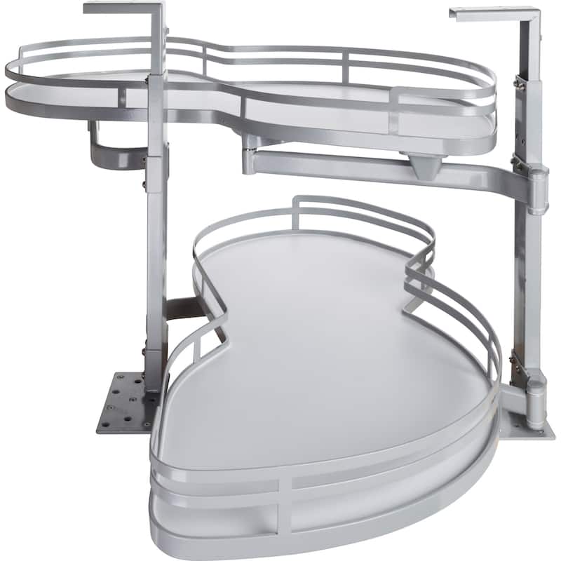 Hardware Resources Pull Out 2 Tier Blind Corner Kitchen Cabinet - White / Grey