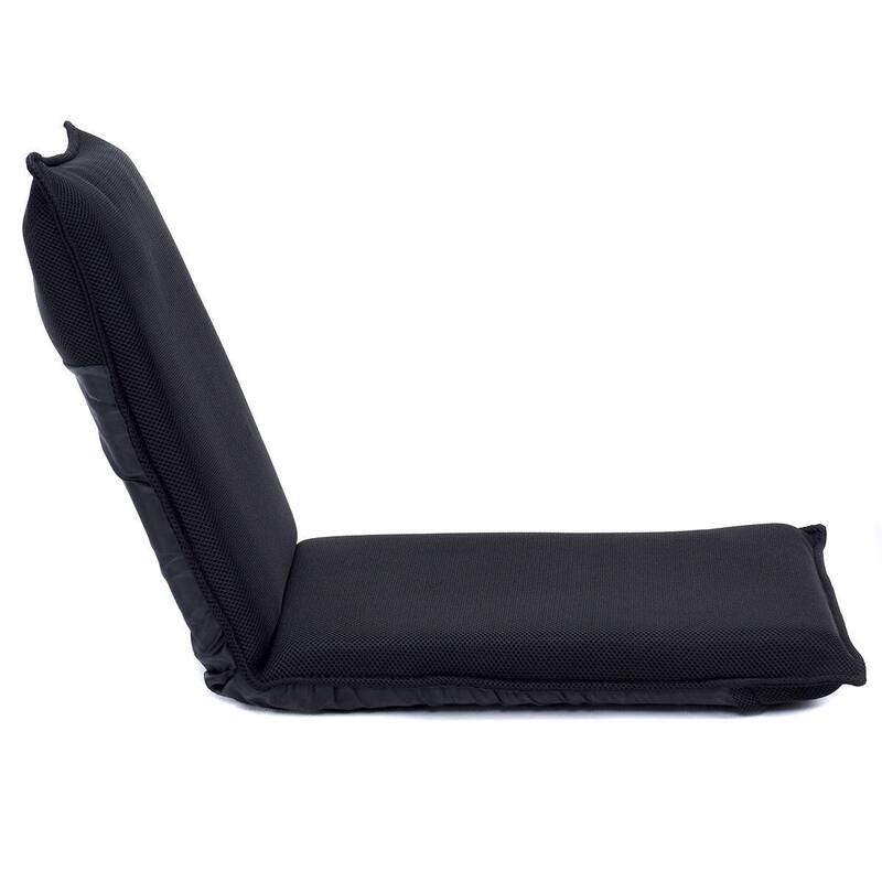 Adjustable 6-Position Floor Chair Folding Lazy Man Sofa Chair-Black - 39.5"L x 18"W x 3"H