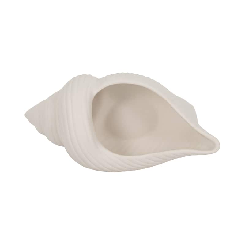 Sagebrook Home Stoneware White Coastal Novelty Shell Planter
