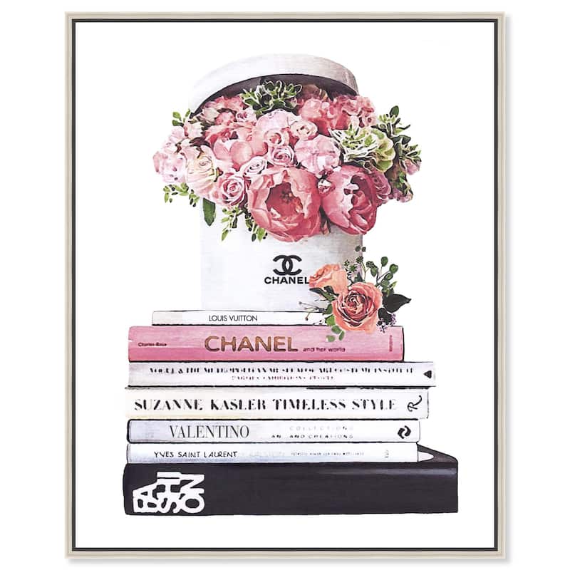 Pretty Roses upon Books Canvas by Art Remedy - 30" x 36" - Silver
