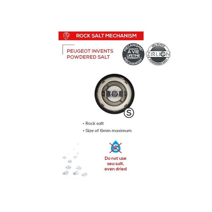 Peugeot Paris u'Select Zirlion Salt Mill, White Lacquer, 9 inch, Adjustable Grind