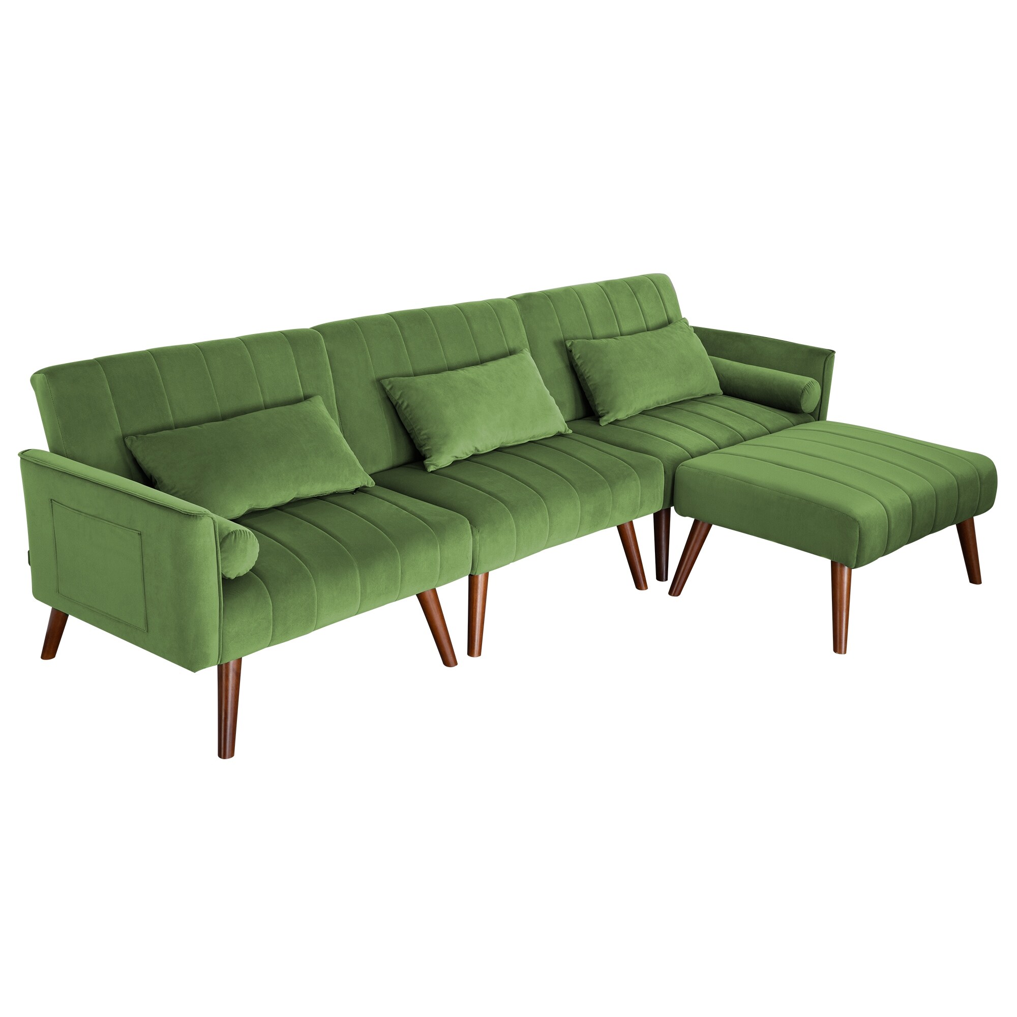 激安/新作 Velvet 102.8'' Reclining Rubberwood with Sofa Convertible 洋楽