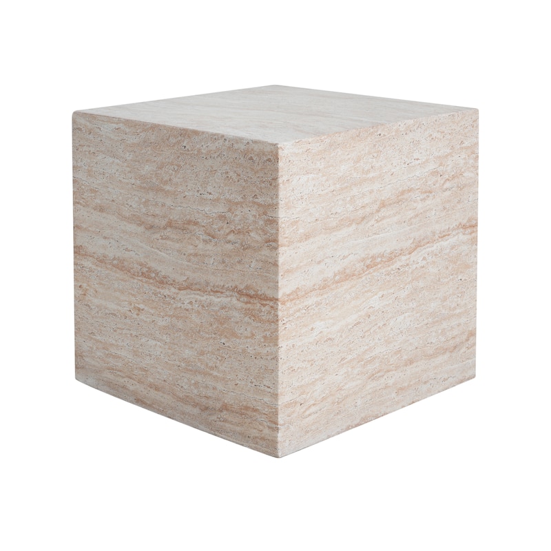 Roomfitters Contemporary Square Side Table, Durable Lightweight Accent Table for Outdoor Indoor Use, Beige