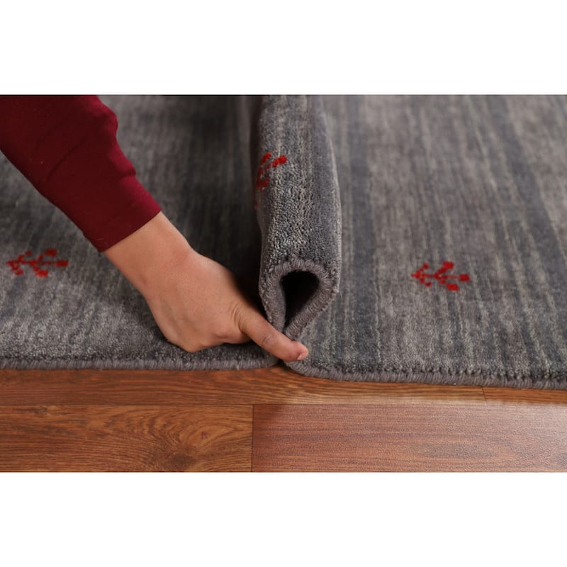 Little Animals Gabbeh Indian Accent Rug Hand-Knotted Wool Carpet - 4'0" x 5'10"