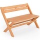 preview thumbnail 1 of 6, 2-Person Teak Wood Folding Outdoor Benches with Slatted Seat - 41.5" x 23" x 31.5"