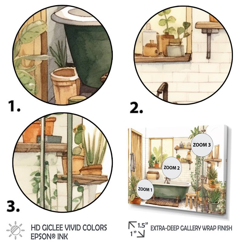Designart "Natural Bathroom Decor XI" Bathroom Framed Wall Art Living Room
