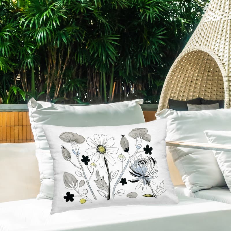 Stupell Simple Drawn Nature Sprigs Printed Outdoor Throw Pillow Design by Ashley Davis