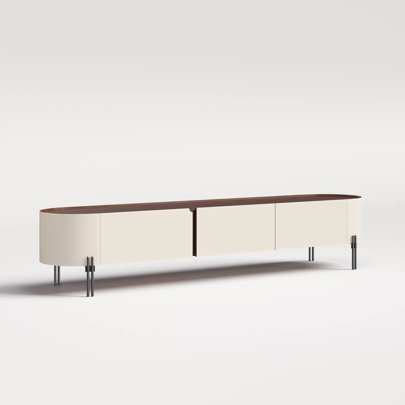 78.7'' Leather TV Stand, Modern Entertainment Center with 3 Drawers