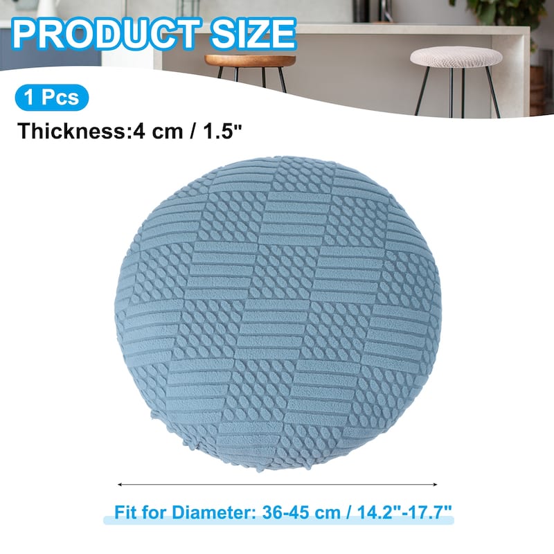 Bar Stool Cover, Elastic Bar Stool Seat Covers for 14"-18" Chair, 1Pcs - Dark Blue