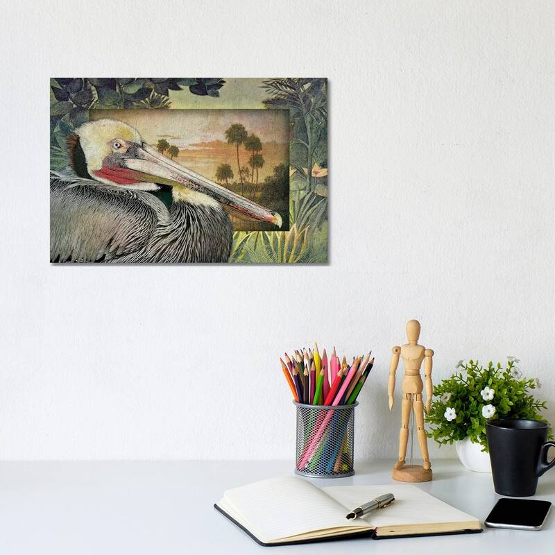 iCanvas "Pelican Paradise I" by Steve Hunziker Canvas Print - 8x12x0.75