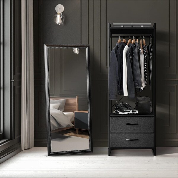 Heavy Duty Wardrobe Closet with Metal Frame - 15.25