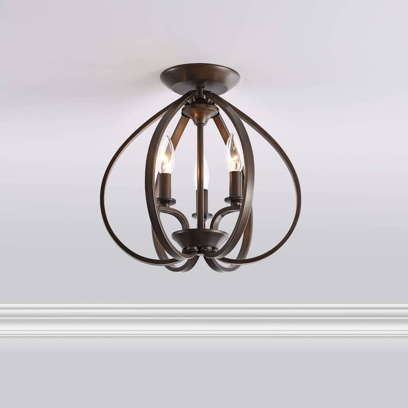 Mabel 3-light Contemporary Flush Mount Chandelier - Bronze