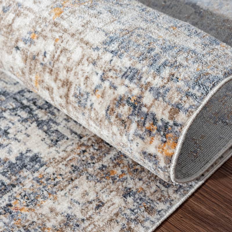 Midnight/Tan Tribal Area Rug