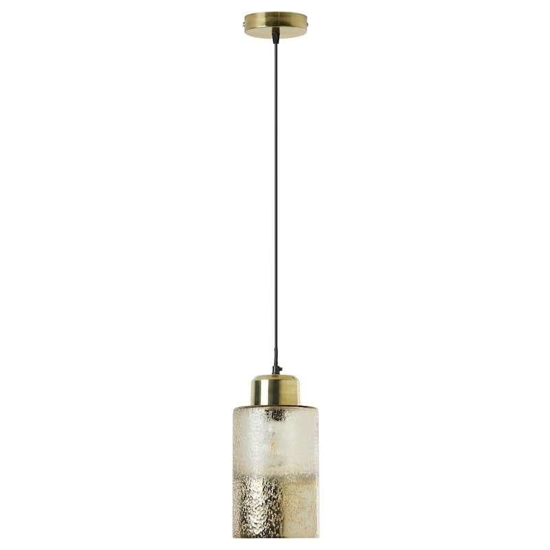 River of Goods Robin 6-Inch Clear and Gold-Painted Ombre Glass Pendant Light