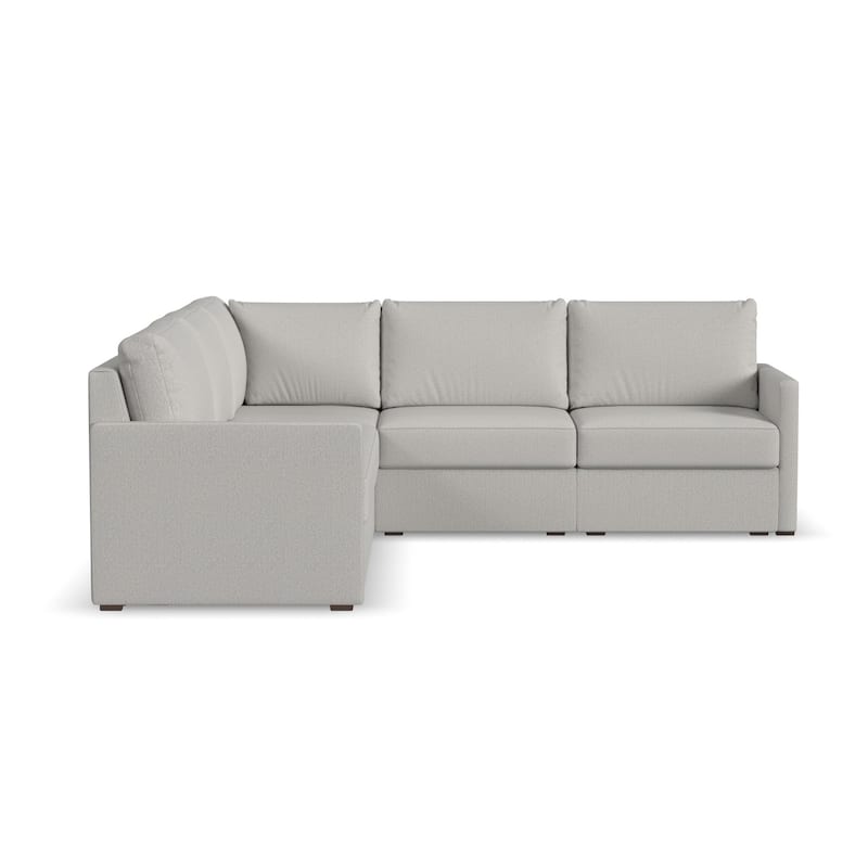 Flex 102 in. W Straight Arm 5 PC Polyester Performance Fabric Modular Sectional Sofa Frost Light Gray by FLEXSTEEL