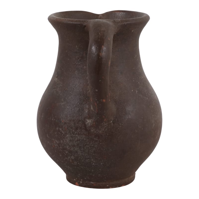 Rustic Pottery Table Jug Vase with Handles - 8"