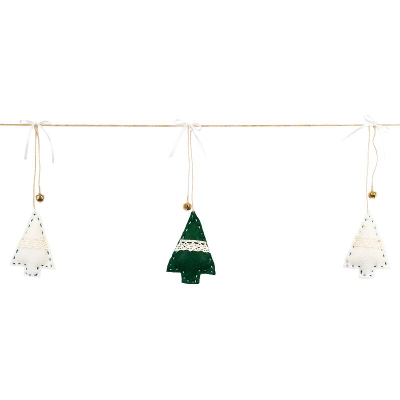 Mini Plush Trees with Jingle Bells Christmas Garland - 5.75'