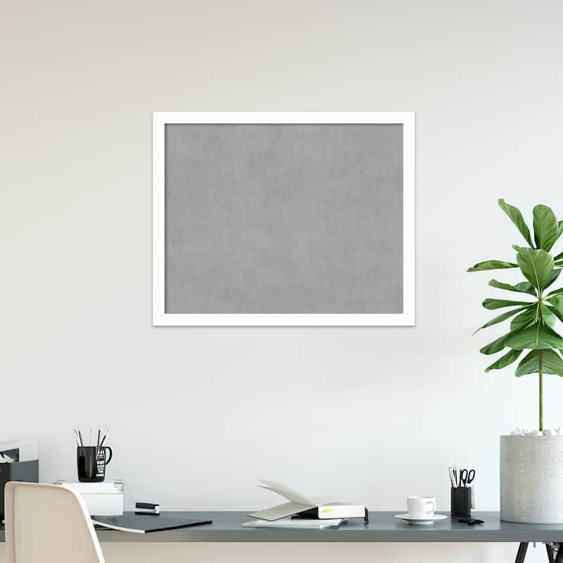 Amanti Art Basic White Narrow Framed Magnetic Board