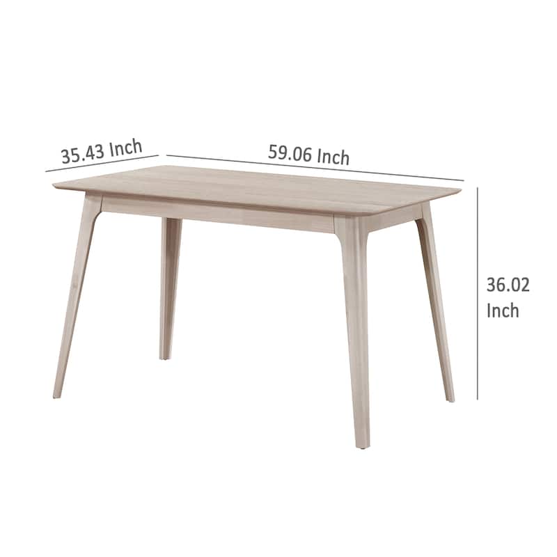Scar Counter Height Table with Tapered Legs, Whitewashed Wood 59 Inch