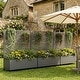 preview thumbnail 19 of 103, 72 in Metal Movable Planter Box with Trellis Privacy Screen Lockable Wheels