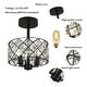 preview thumbnail 4 of 8, 3 Light Modern Black Crystal Semi Flush Mount Ceiling Light - 11.81''