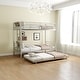 preview thumbnail 4 of 31, Bunk Bed Twin Over Twin Size with Ladder and high Guardrail, Able to Split, Metal Bunk Bed, Storage Space, Noise Free,