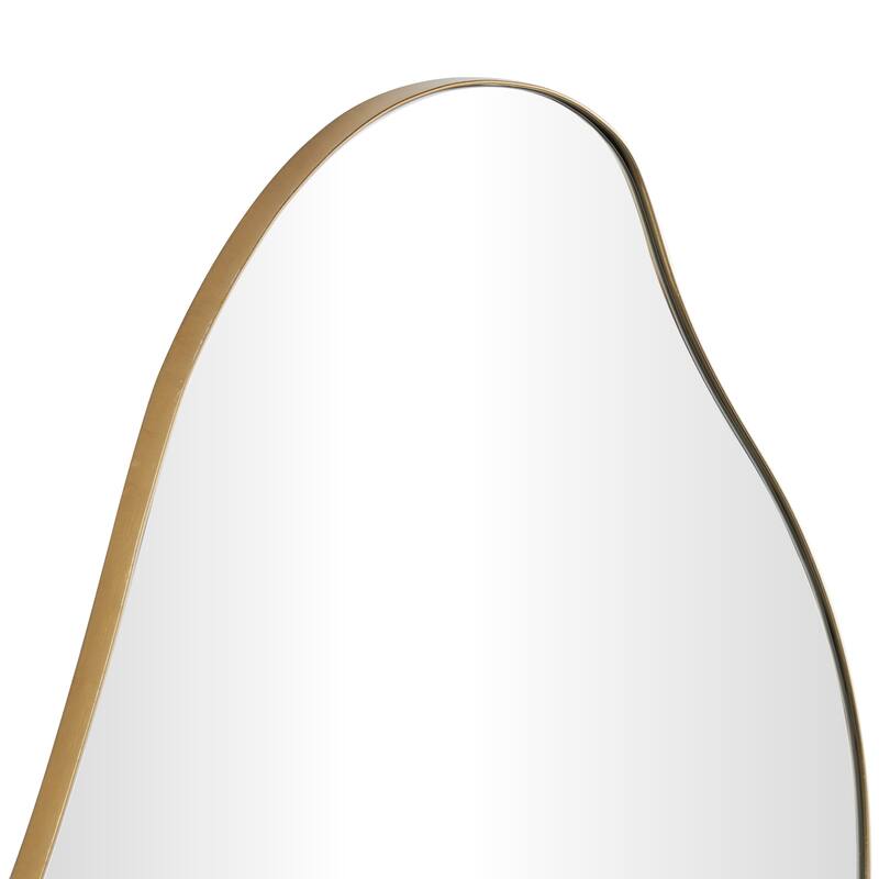 Metal Abstract Wavy Wall Mirror - Gold - Roche River Decor