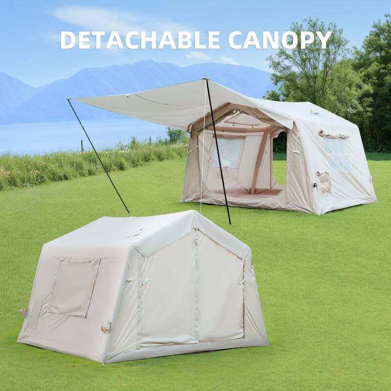 8 m² Inflatable Tents for Camping with canopy, Blow Up Tent with Hand Pump, Easy Setup InflatableTent 4 Season Tent