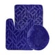 preview thumbnail 7 of 9, Bath Set 3 Piece Anti-Slip Leaf patch Bathroom Mat, Large Contour Mat & Toilet Seat Lid Cover 30" x 18" - Navy