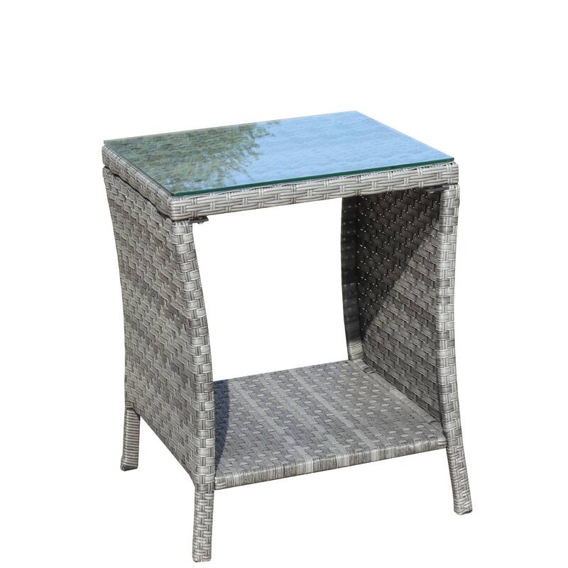 Outdoor patio Furniture 1 Coffee table with clear tempered glass