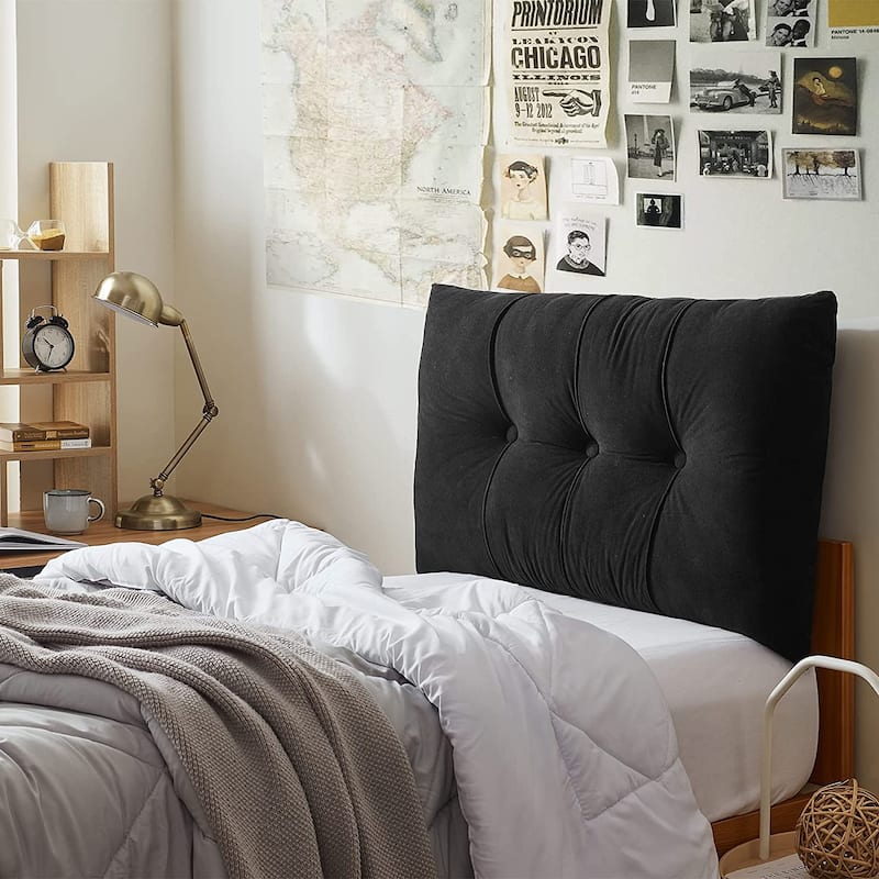Rainha® Plush Tufted College Headboard by DormCo - Black