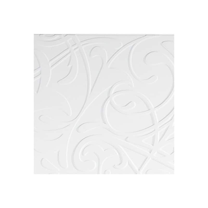 FASÄDE Damask 4-foot x 8-foot PVC Wall Panel in Matte White