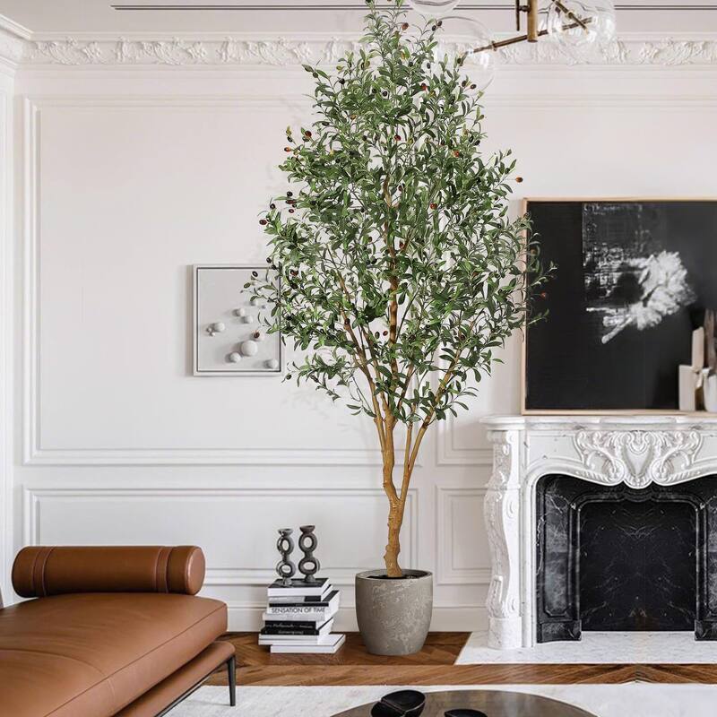 7ft Faux Olive Tree, Tall Olive Tree Plants, Fake Potted Olive Silk Tree