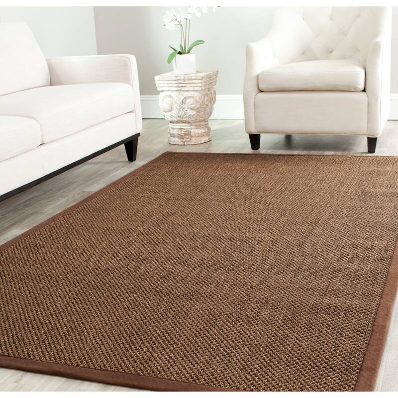 SAFAVIEH Natural Fiber Jenney Sisal Border Rug - 3' x 5' - Brown