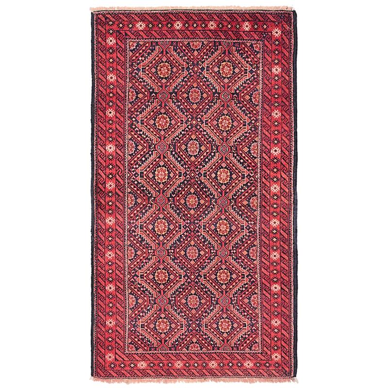 ECARPETGALLERY Hand-knotted Teimani Red Wool Rug - 2'10 x 5'3