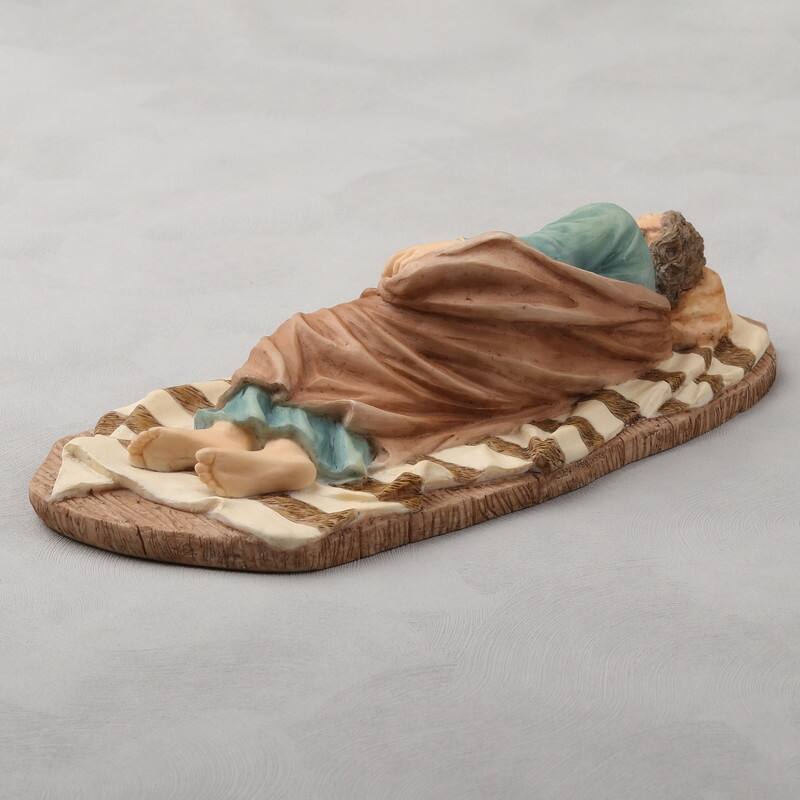 8.3 inches Width Polyresin Sleeping Saint Joseph Multicolor Finish Figurine
